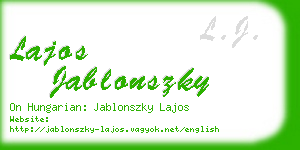 lajos jablonszky business card